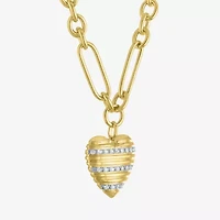 Diamond Addiction (G-H / Si2-I1) Womens 1/5 CT. Lab Grown White Diamond 14K Gold Over Silver Heart 18 Inch Pendant Necklace