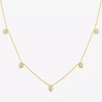 Diamond Addiction G-H / Si2-I1 Womens 1/10 CT. T.W. Lab Grown White Diamond 14K Gold Over Silver Heart 18 Inch Pendant Necklace