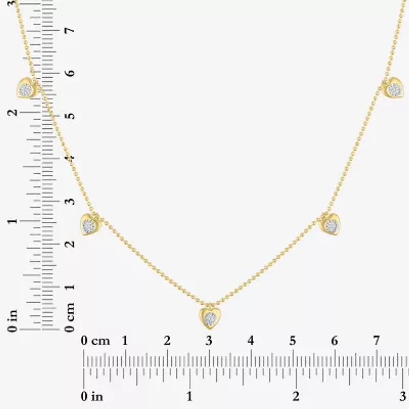 Diamond Addiction G-H / Si2-I1 Womens 1/10 CT. T.W. Lab Grown White Diamond 14K Gold Over Silver Heart 18 Inch Pendant Necklace