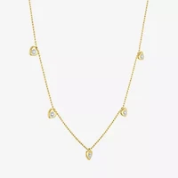 Diamond Addiction G-H / Si2-I1 Womens 1/10 CT. T.W. Lab Grown White Diamond 14K Gold Over Silver Heart 18 Inch Pendant Necklace