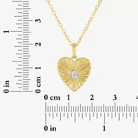 Diamond Addiction G-H / Si2-I1 Womens 1/10 CT. T.W. Lab Grown White Diamond 14K Gold Over Silver Heart 18 Inch Pendant Necklace