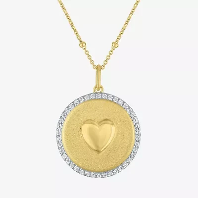 (G-H / Si2-I1) Womens 1/4 CT. T.W. Lab Grown White Diamond 14K Gold Over Silver Heart 20 Inch Pendant Necklace