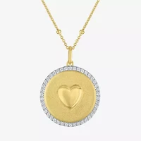 (G-H / Si2-I1) Womens 1/4 CT. T.W. Lab Grown White Diamond 14K Gold Over Silver Heart 20 Inch Pendant Necklace