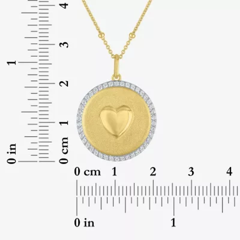 (G-H / Si2-I1) Womens 1/4 CT. T.W. Lab Grown White Diamond 14K Gold Over Silver Heart 20 Inch Pendant Necklace