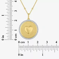 (G-H / Si2-I1) Womens 1/4 CT. T.W. Lab Grown White Diamond 14K Gold Over Silver Heart 20 Inch Pendant Necklace