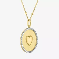 (G-H / Si2-I1) Womens 1/4 CT. T.W. Lab Grown White Diamond 14K Gold Over Silver Heart 20 Inch Pendant Necklace