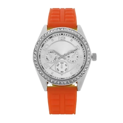 Womens Orange/Silver Strap Watch