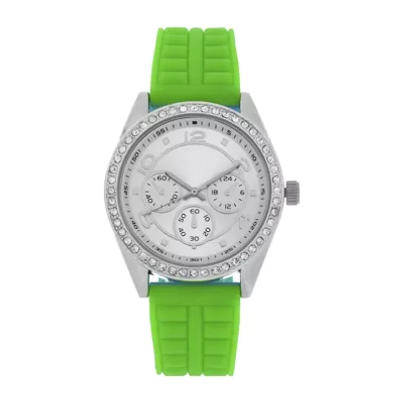 Womens Green/Silver Strap Watch