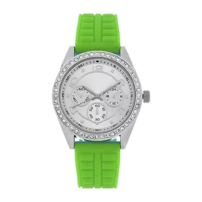 Womens Green/Silver Strap Watch