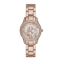 Relic By Fossil Womens Rose Goldtone Bracelet Watch Zr12174