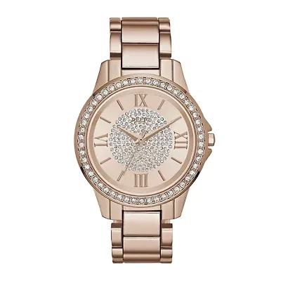 Relic By Fossil Womens Rose Goldtone Stainless Steel Bracelet Watch Zr12178