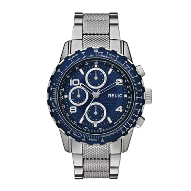 Relic® Mens Silver Blue Zr15817 Watch
