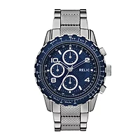 Relic® Mens Silver Blue Zr15817 Watch