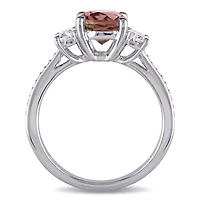 Modern Bride Gemstone Womens Genuine Pink Tourmaline 14K Gold Oval Engagement Ring