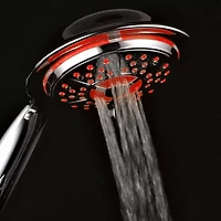 PowerSpa® All-Chrome LED Handheld Shower with Air Jet LED Turbo Pressure-Boost Nozzle Technology