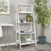 55" Wood Ladder 4-Shelf Bookshelf