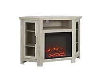 48" Wood Corner Fireplace Media TV Stand Console