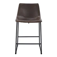 2-pc. Faux Leather Kitchen Counter Stools