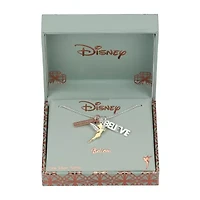 Disney Classics Womens Crystal Pure Silver Over Brass 18 Inch Pendant Necklace