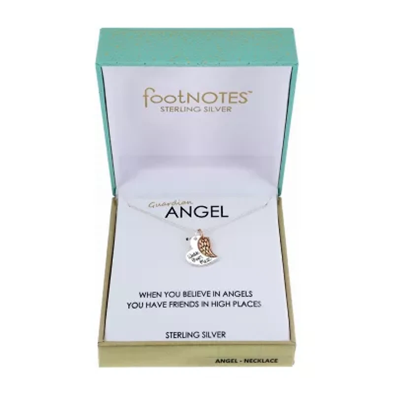 Footnotes Angel Sterling Silver 16 Inch Link Pendant Necklace