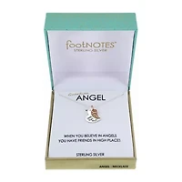 Footnotes Angel Sterling Silver 16 Inch Link Pendant Necklace