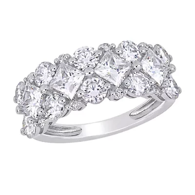 Womens 2.5MM 1/10 CT. T.W. Lab Created White Moissanite 10K Gold Eternity Band