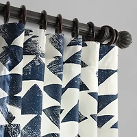 Exclusive Fabrics & Furnishing Triad Printed Cotton Rod Pocket Back Tab Light-Filtering Single Curtain Panel