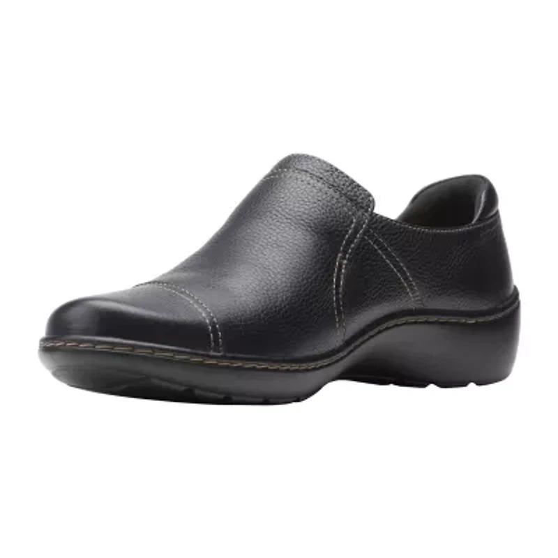 Clarks Cora Poppy Womens Cap Closed Toe Slip-On Shoe