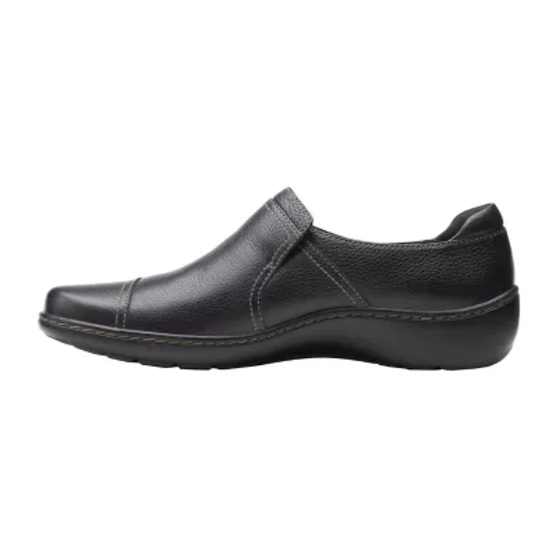 Clarks Cora Poppy Womens Cap Closed Toe Slip-On Shoe