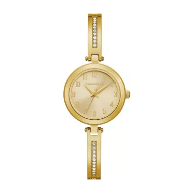 Caravelle Designed By Bulova Womens Gold Tone Stainless Steel 2-pc. Watch Boxed Set 44x100