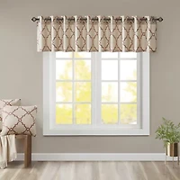Madison Park Westmont Fretwork Print 50"W X 18"L Grommet Top Valance