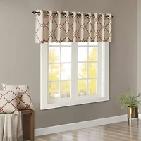 Madison Park Westmont Fretwork Print 50"W X 18"L Grommet Top Valance