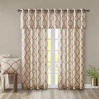 Madison Park Westmont Fretwork Print 50"W X 18"L Grommet Top Valance