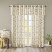 Madison Park Westmont Fretwork Print 50"W X 18"L Grommet Top Tailored Valance
