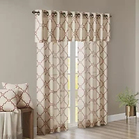 Madison Park Westmont Fretwork Print 50"W X 18"L Grommet Top Valance