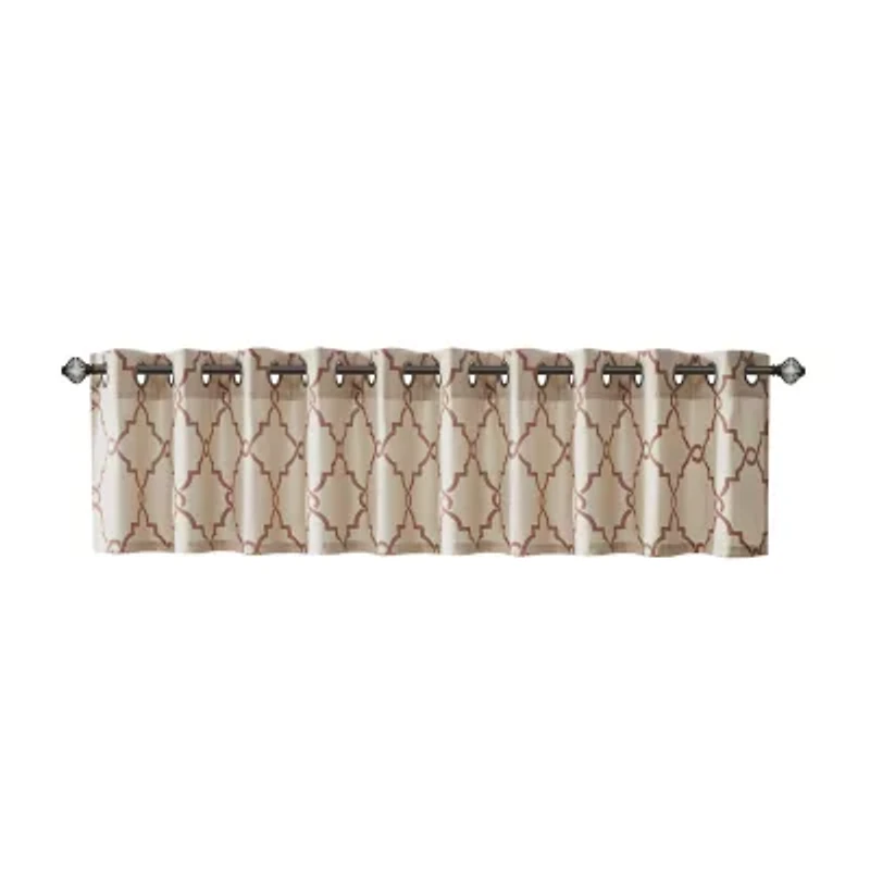 Madison Park Westmont Fretwork Print 50"W X 18"L Grommet Top Valance