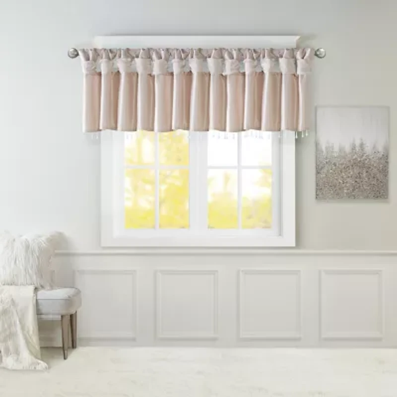 Madison Park Natalie 50"W X 26"L Lightweight Twisted Tab Top Tailored Valance