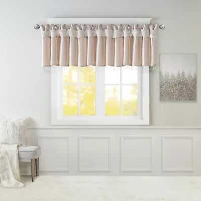 Madison Park Natalie 50"W X 26"L Lightweight Twisted Tab Top Tailored Valance