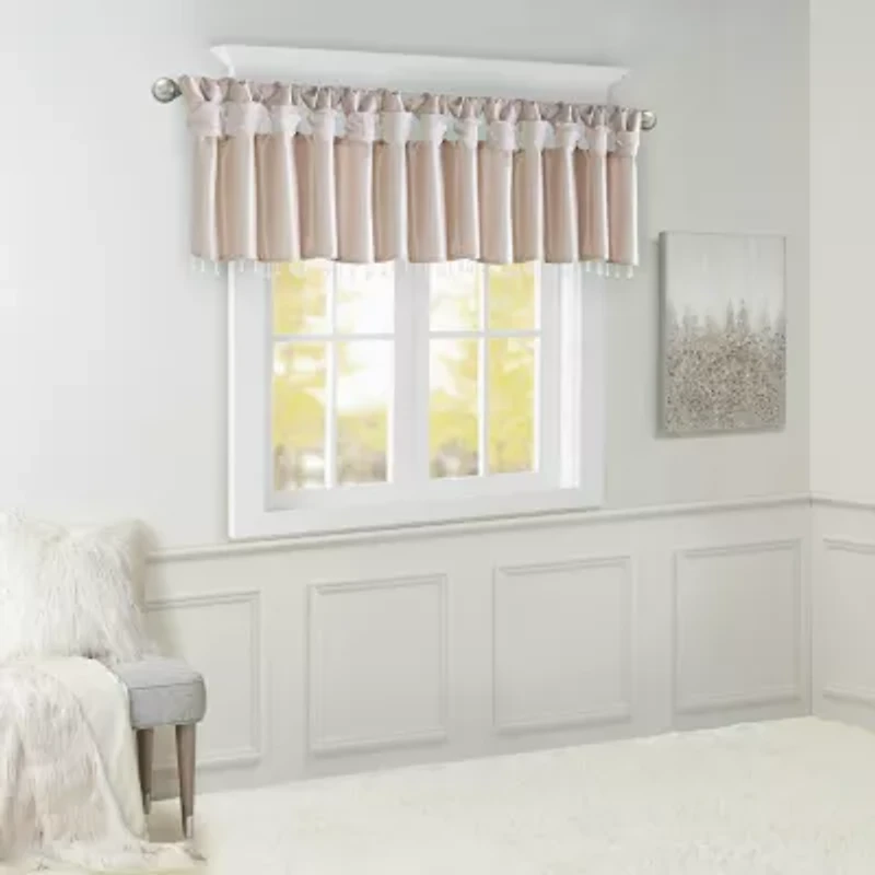 Madison Park Natalie 50"W X 26"L Lightweight Twisted Tab Top Tailored Valance
