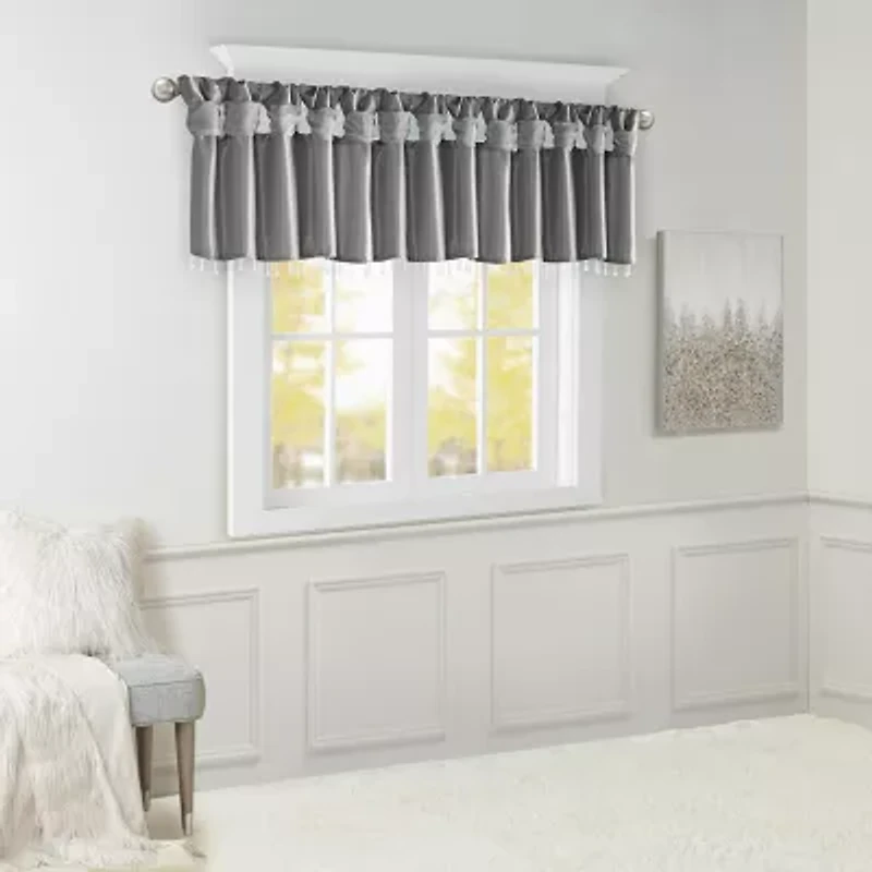 Madison Park Natalie 50"W X 26"L Lightweight Twisted Tab Top Tailored Valance