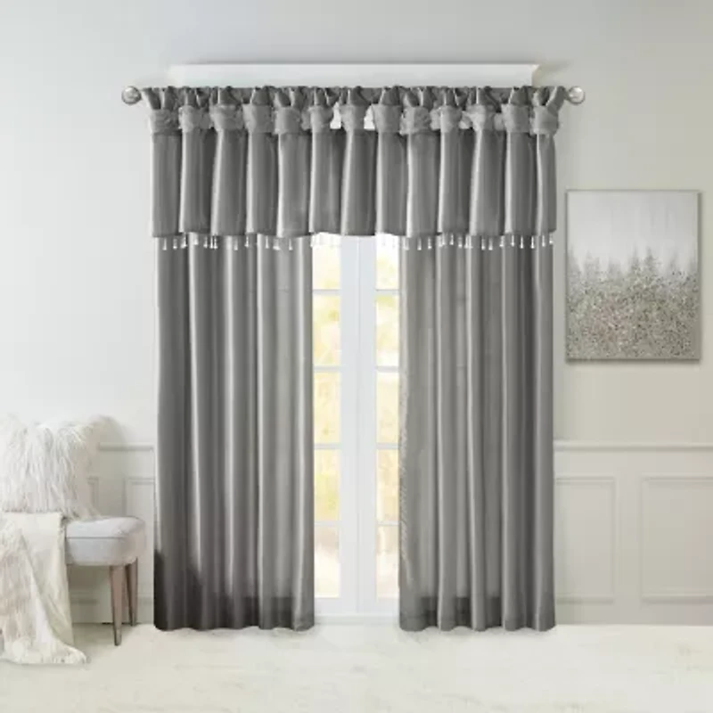 Madison Park Natalie 50"W X 26"L Lightweight Twisted Tab Top Tailored Valance