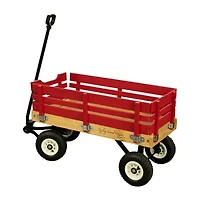 Synergistic Industrial Children'S Metal/Wood Side Rail Wagon Outdoor Play Set