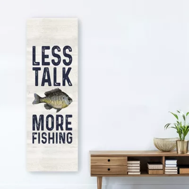 Lumaprints Less Talk More Fishing Vertical Ii-Fishing Giclee Canvas Art
