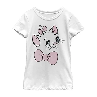 Little & Big Kid Girls Crew Neck Short Sleeve Slim Fit The Aristocats Graphic T-Shirt