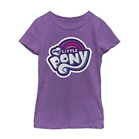 Little & Big Kid Girls Crew Neck Short Sleeve Slim Fit My Pony Graphic T-Shirt