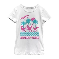 Little & Big Kid Girls Crew Neck Short Sleeve Slim Fit Jurassic World Graphic T-Shirt
