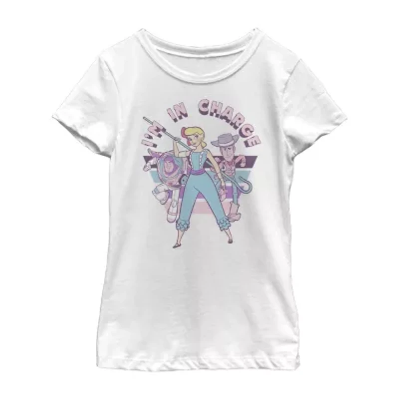 Little & Big Kid Girls Crew Neck Short Sleeve Slim Fit Toy Story Graphic T-Shirt