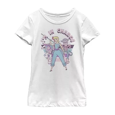 Little & Big Kid Girls Crew Neck Short Sleeve Slim Fit Toy Story Graphic T-Shirt