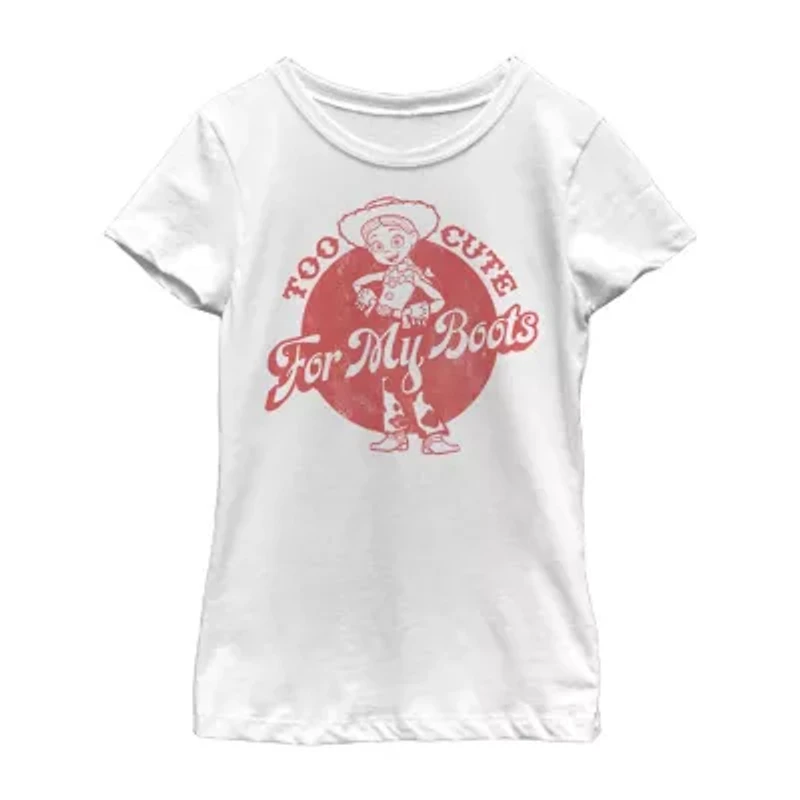 Little & Big Kid Girls Crew Neck Short Sleeve Slim Fit Toy Story Graphic T-Shirt
