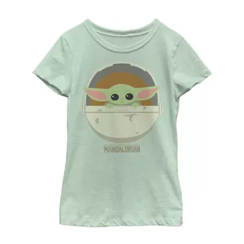 The Child Bassinet Little & Big Kid Girls Crew Neck Short Sleeve Slim Fit Star Wars Graphic T-Shirt